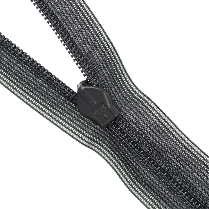 YKK INVISIBLE MESH ZIP COL 301 DARK GREY
