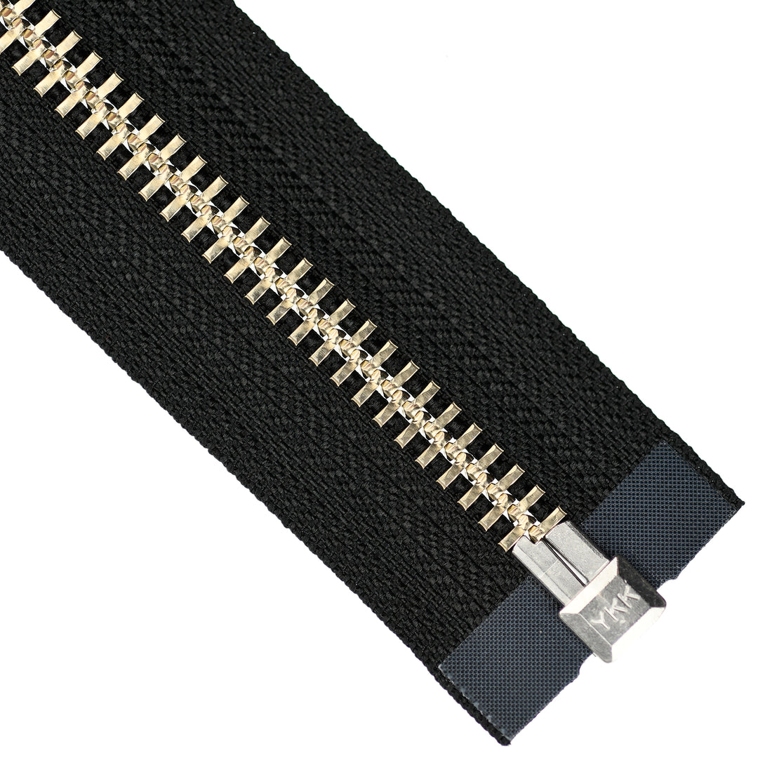 YKK METAL OPEN-END ZIP NO.10 NICKEL COL 580 BLACK