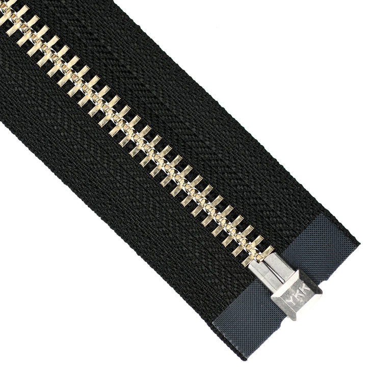 YKK METAL OPEN-END ZIP NO.10 NICKEL COL 580 BLACK