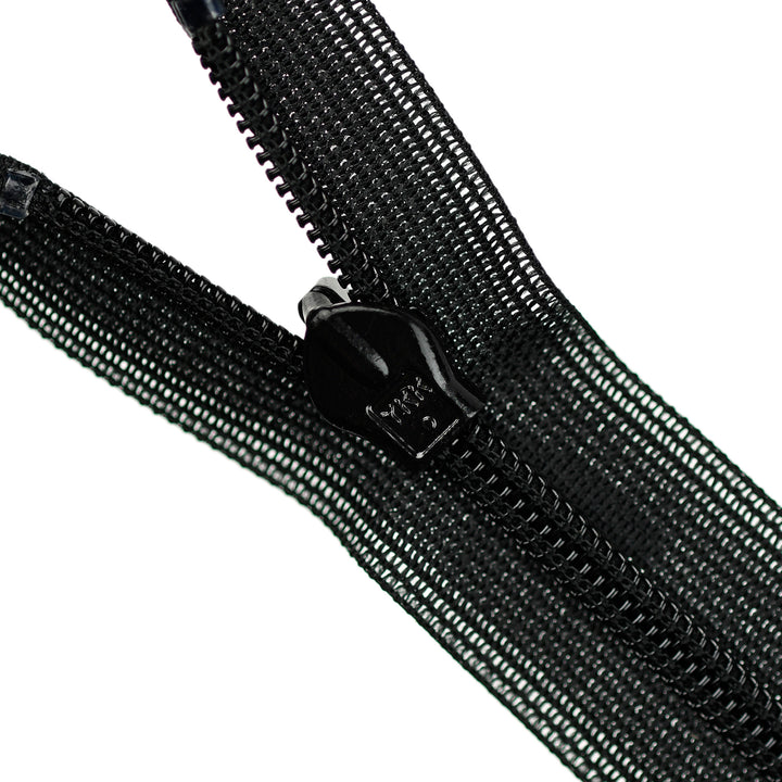 YKK INVISIBLE MESH ZIP COL 580 BLACK