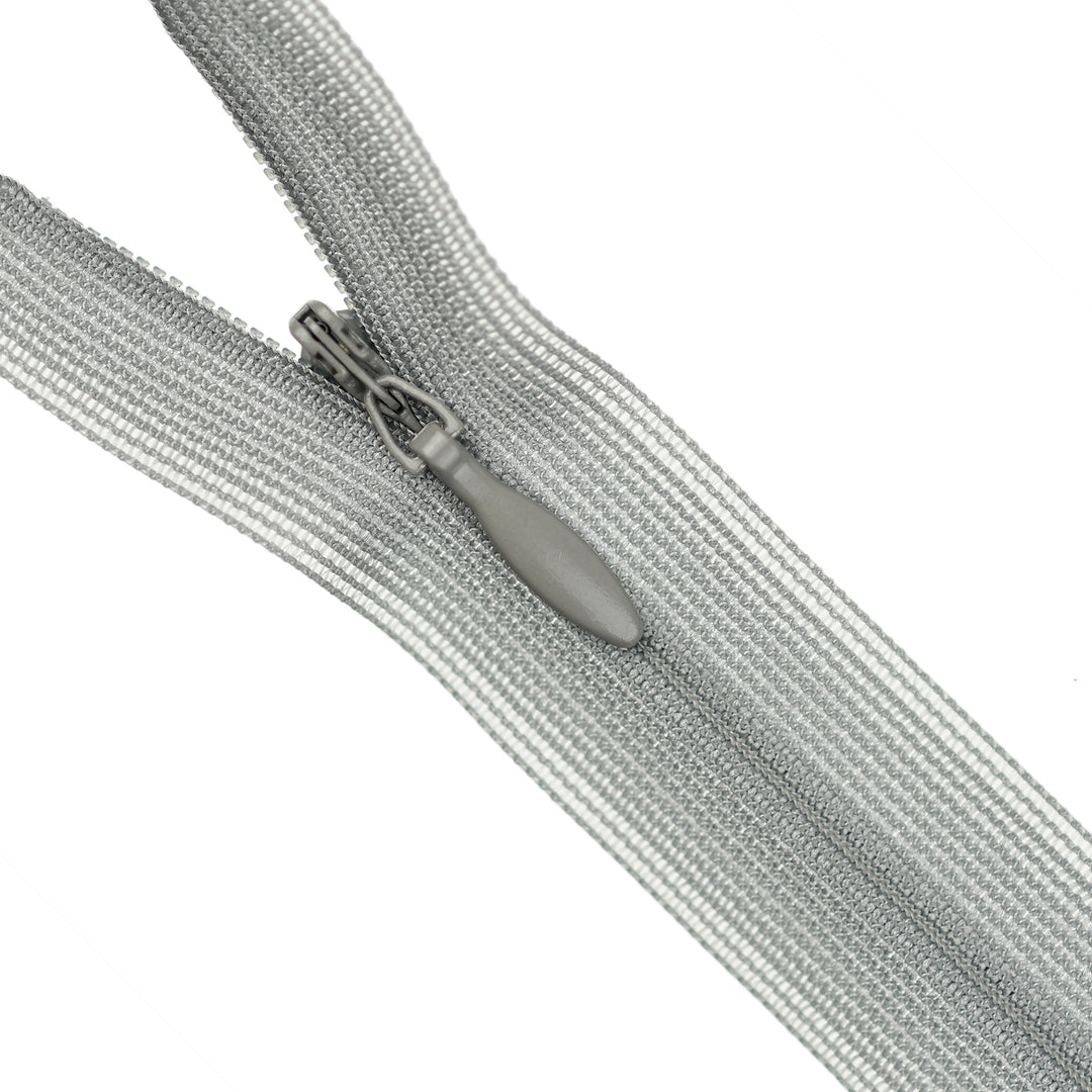 YKK INVISIBLE MESH ZIP COL 577 FOG GREY