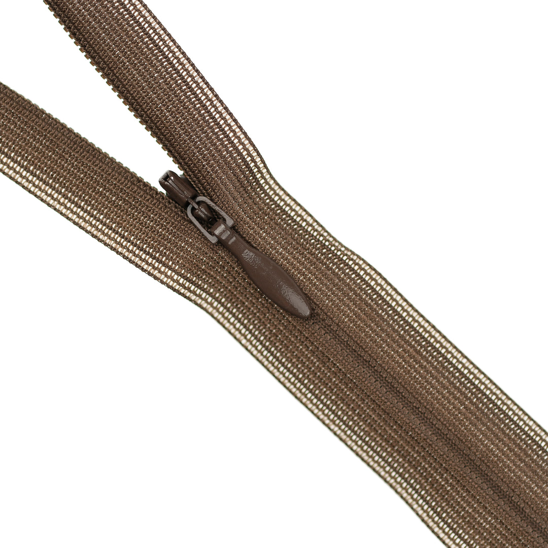 YKK INVISIBLE MESH ZIP COL 569 COCOA