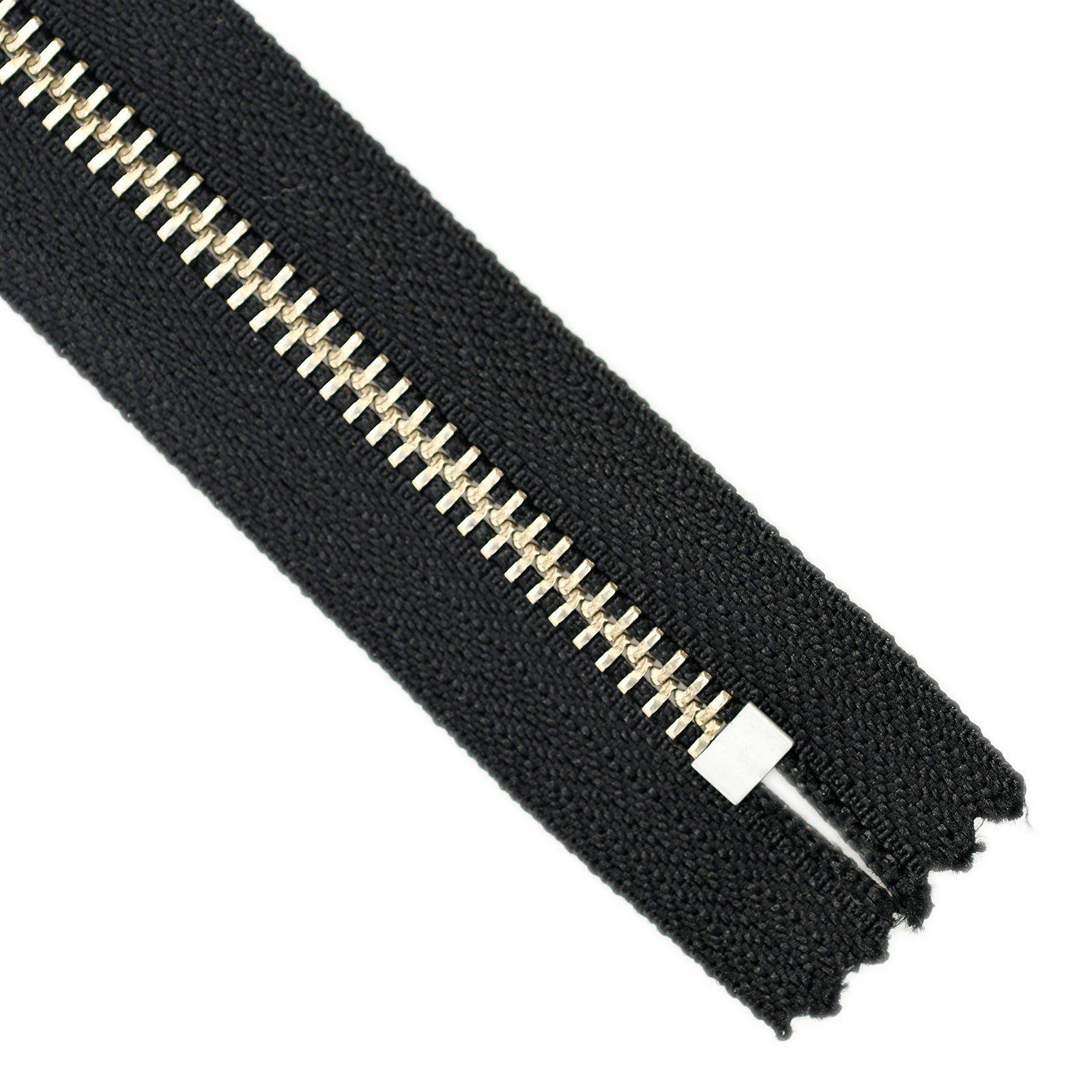 YKK Metal Zipper on White Background