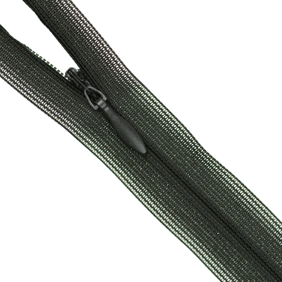 YKK INVISIBLE MESH ZIP COL 223 DARK ARMY GREEN