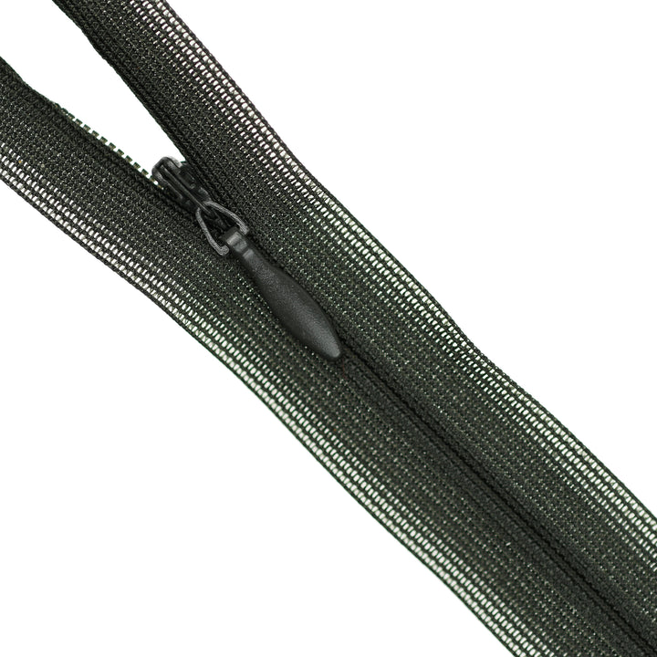 YKK INVISIBLE MESH ZIP COL 223 DARK ARMY GREEN