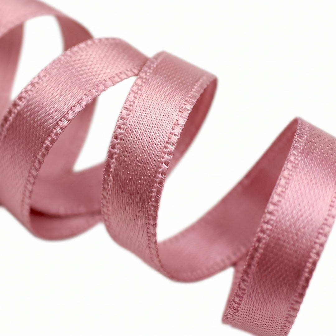 FRENCH DOUBLE-SIDED SATIN RIBBON - DUSTY PINK