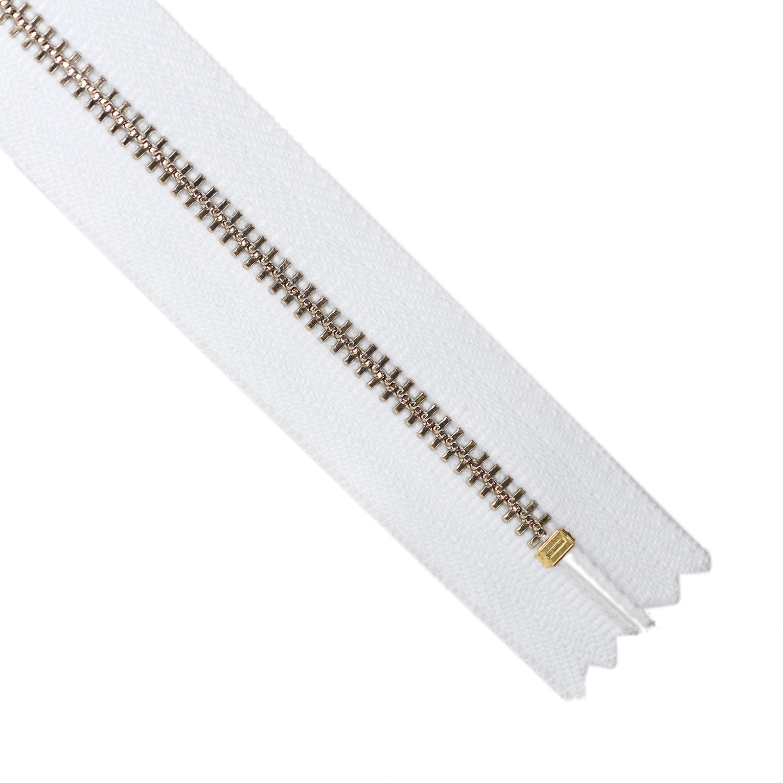 YKK Metal Zipper on White Background