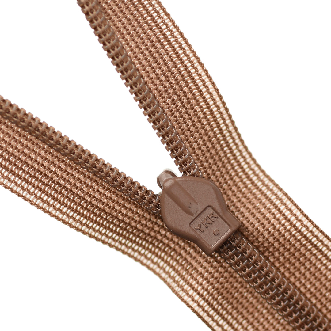 YKK INVISIBLE MESH ZIP COL 854 COCOA