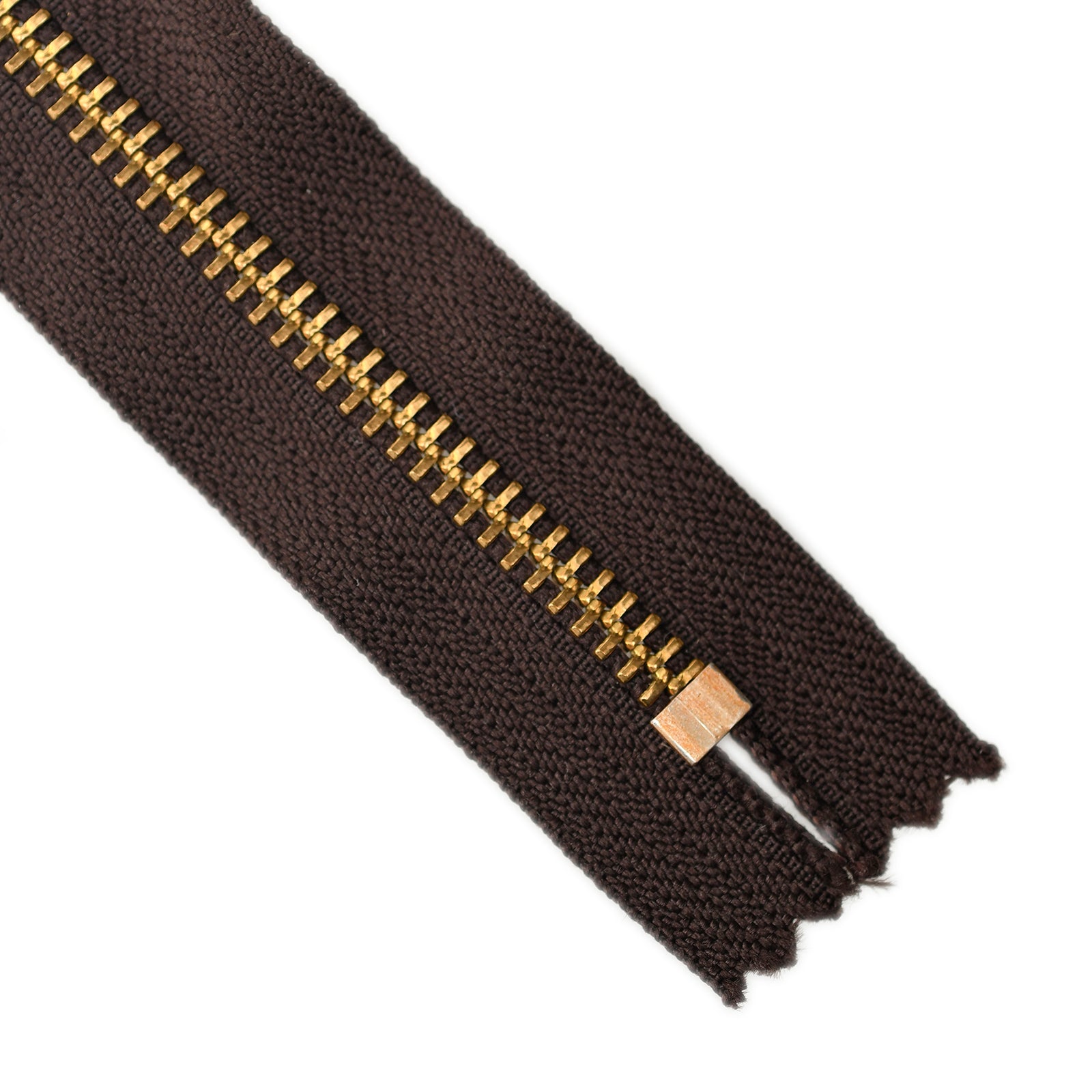 YKK Metal Zipper on White Background
