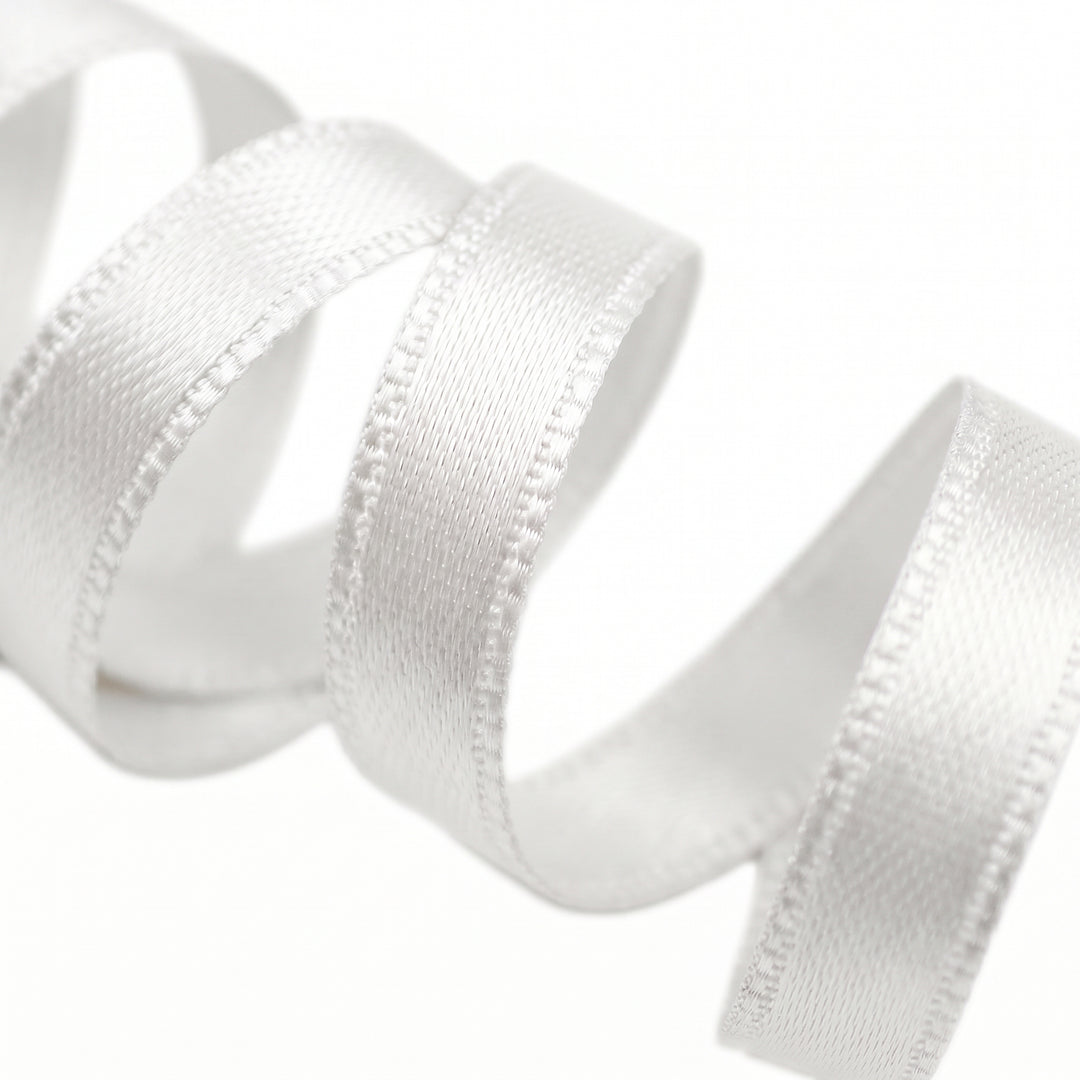 FRENCH DOUBLE-SIDED SATIN RIBBON - OFF-WHITE