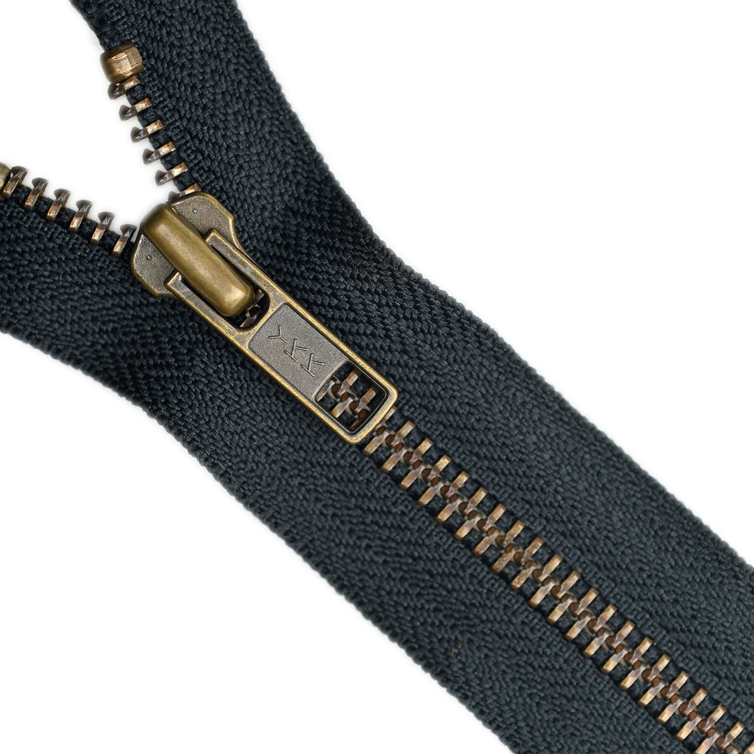 YKK METAL OPEN-END ZIP NO.5 ANTIQUE GOLD COL 158