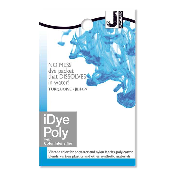 iDye Poly dye packet for turquoise color on a white background