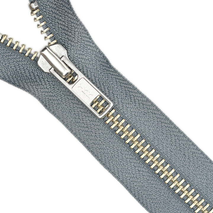 YKK METAL OPEN-END ZIP NO.5 NICKEL COL 578 STORM GREY