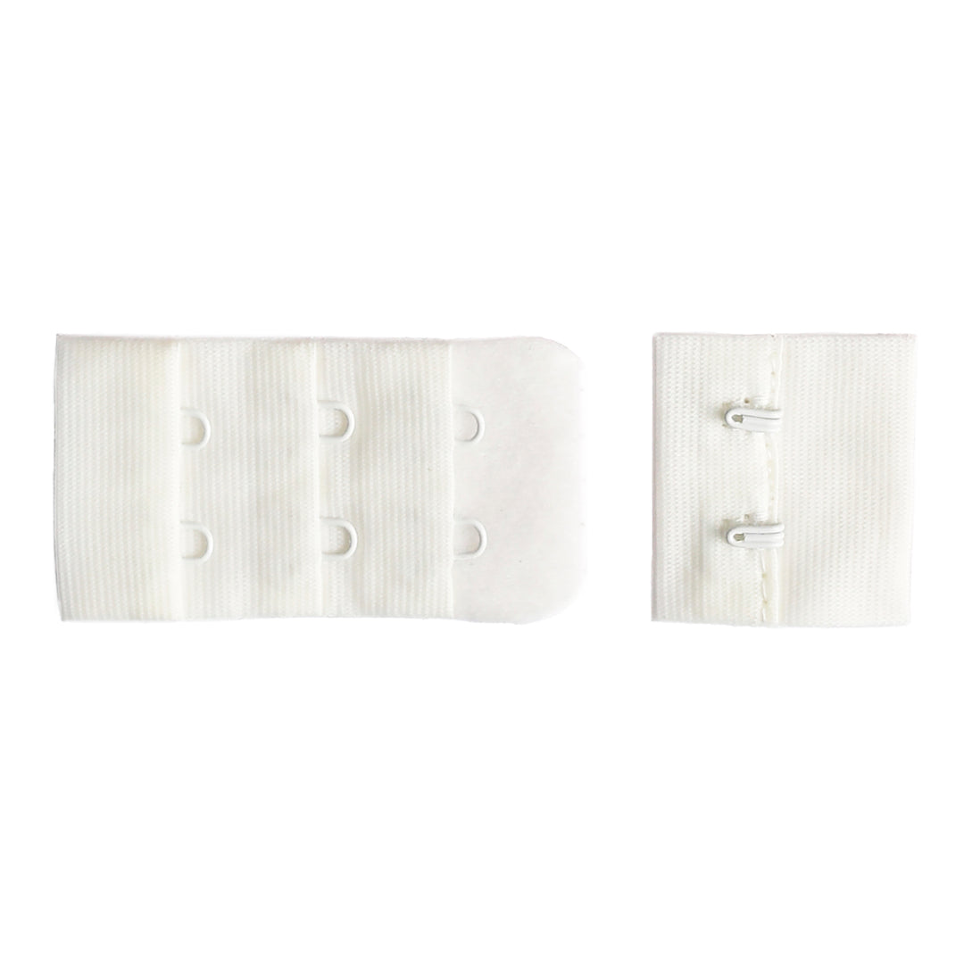 2-HOOK/ 3-ROW 10MM PLUSH BRA HOOK &amp; EYE BACK IVORY