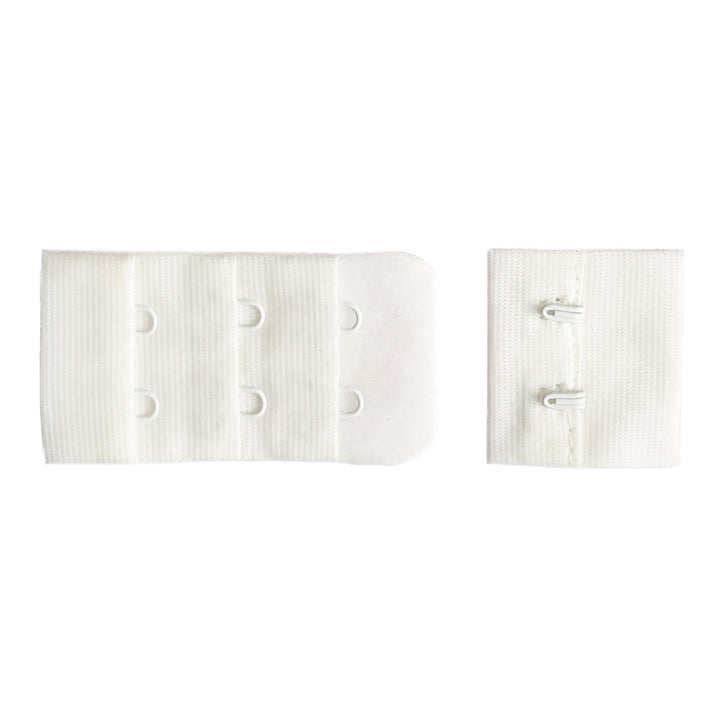 2-HOOK/ 3-ROW 10MM PLUSH BRA HOOK &amp; EYE BACK IVORY