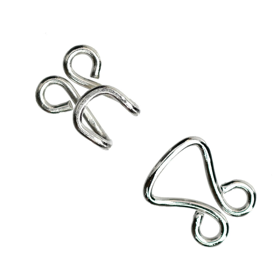 CORSET HOOK & EYE FASTENER SILVER