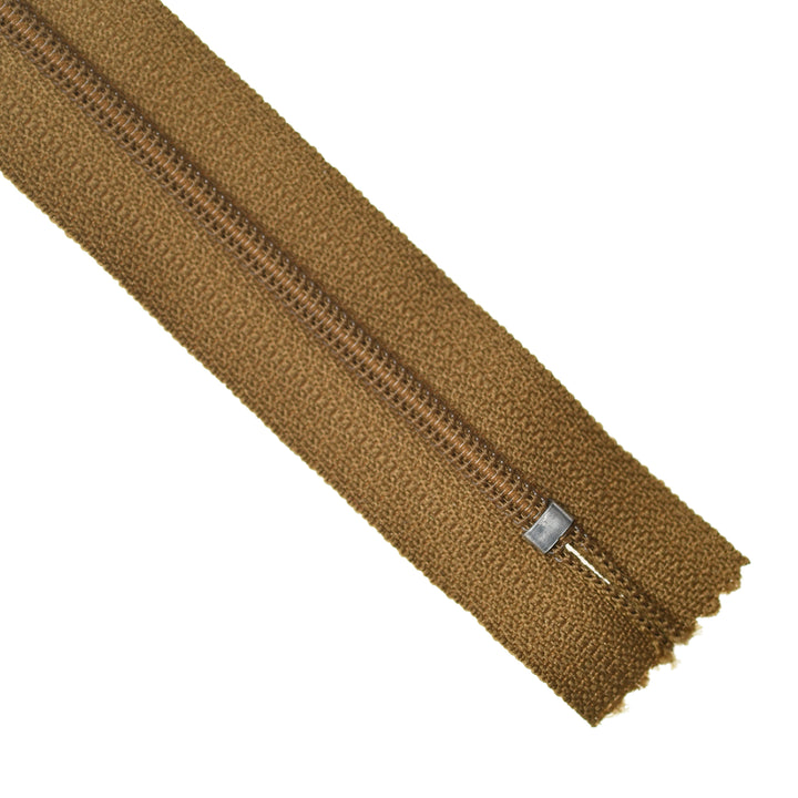 YKK NYLON CLOSED-END ZIP NO.3 COL 899 DEEP GREEN BROWN