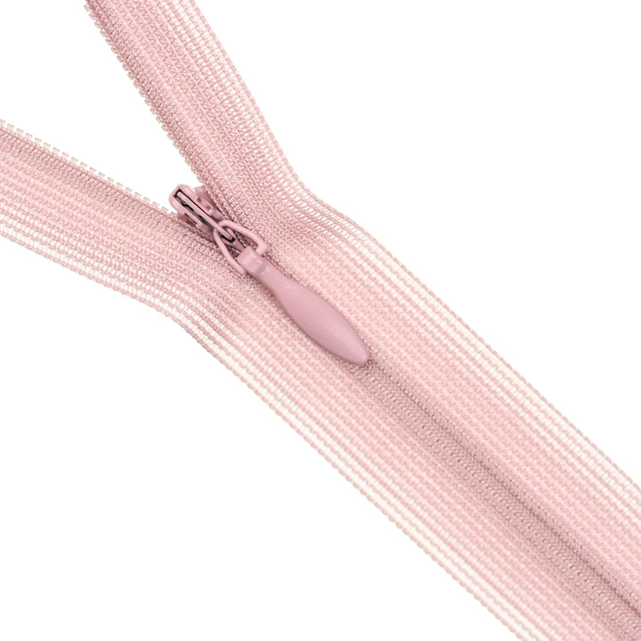 YKK INVISIBLE MESH ZIP COL 377 DUSTY PINK