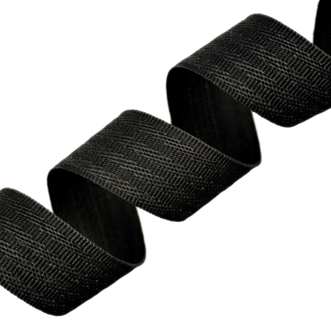 POLY HERRINGBONE TAPE BLACK