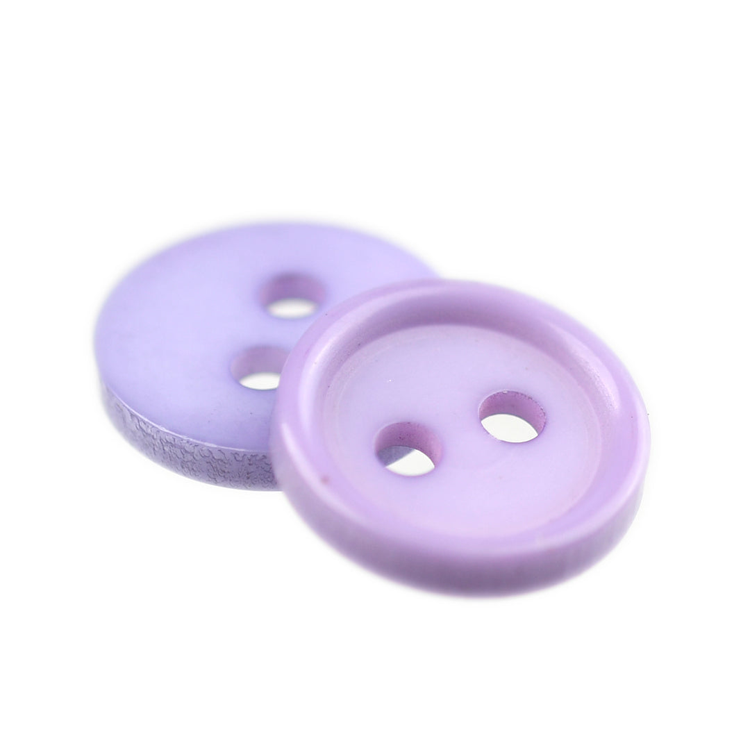 TWO-HOLE FLAT BUTTON WITH RIM SATIN LILAC