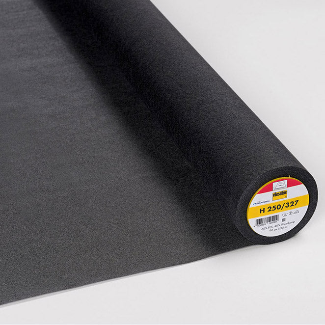90CM VLIESELINE MEDIUM WEIGHT FUSBILE INTERLINING H250 CHARCOAL