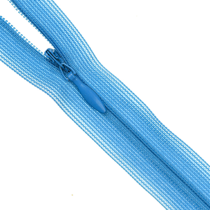 YKK INVISIBLE MESH ZIP COL 310 CYAN