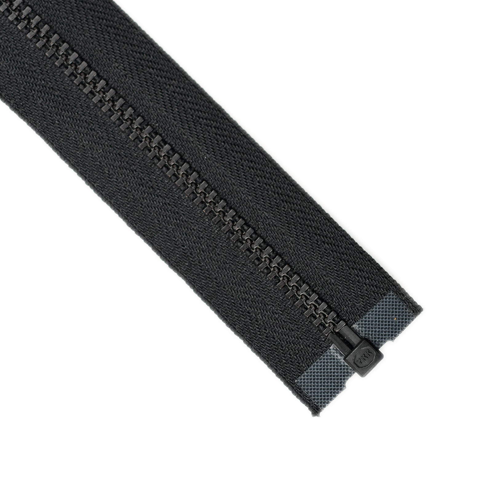 YKK metal zipper on white background