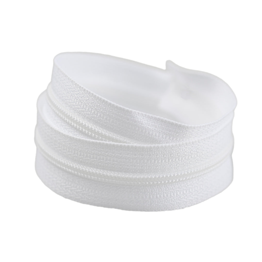 YKK NYLON NO.3 ZIPPER COIL COL 501 WHITE