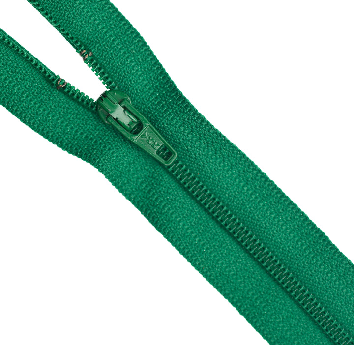 YKK NYLON CLOSED-END ZIP NO.3 COL 876 BRIGHT EMERALD