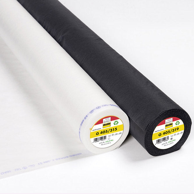 90CM VLIESELINE G405 FUSIBLE INTERLINING 42GSM WHITE