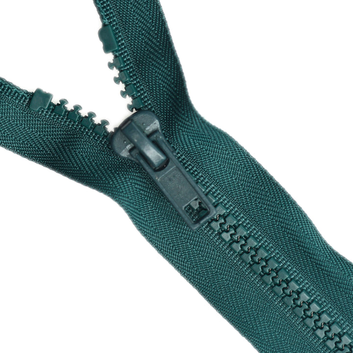 CHUNKY OPEN-END ZIP NO.5 COL BOTTLE GREEN