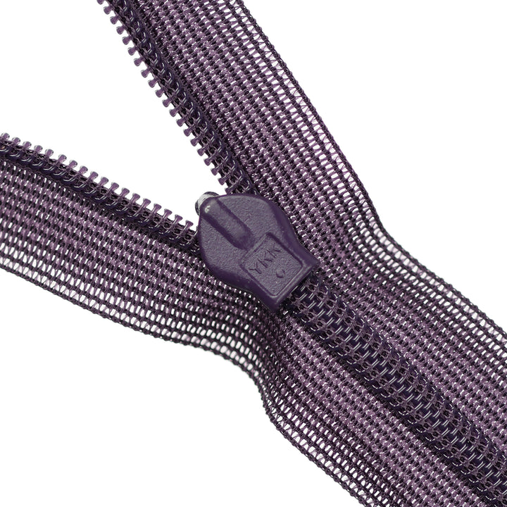 YKK INVISIBLE MESH ZIP COL 867 AUBERGINE