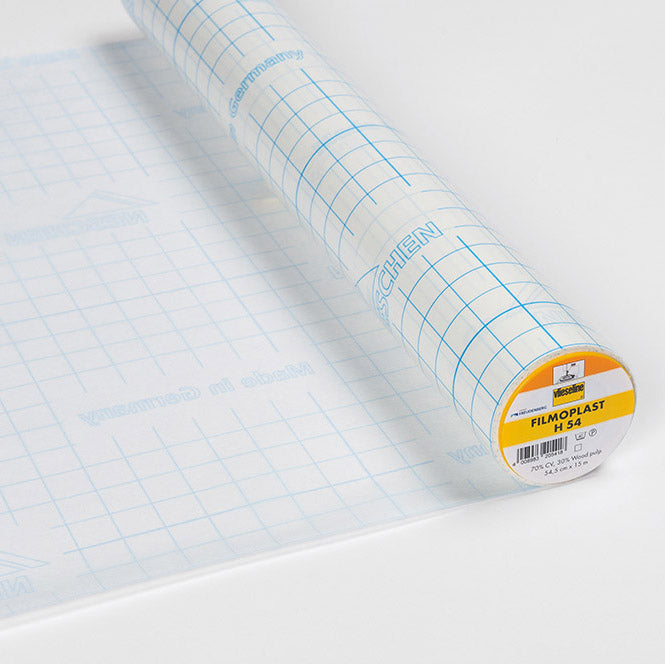 54.5CM VLIESELINE FILMOPLAST H54 SELF-ADHESIVE TEAR-OFF EMBROIDERY BACKING 25GSM WHITE