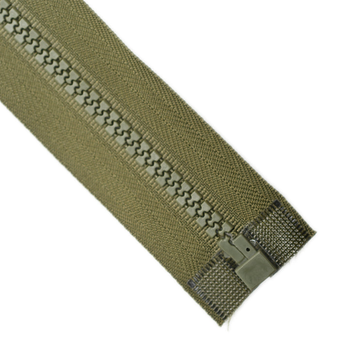 CHUNKY OPEN-END ZIP NO.5 COL KHAKI