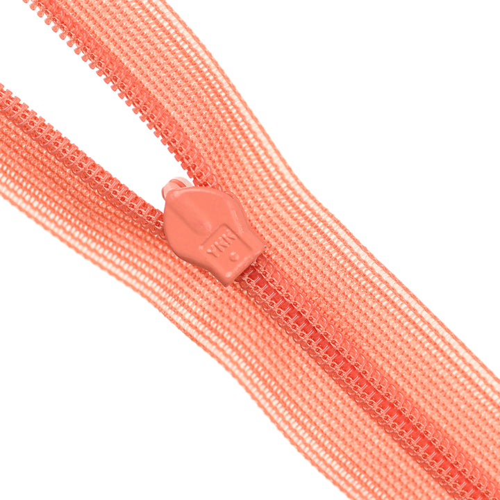 YKK INVISIBLE MESH ZIP COL 136 DEEP SALMON