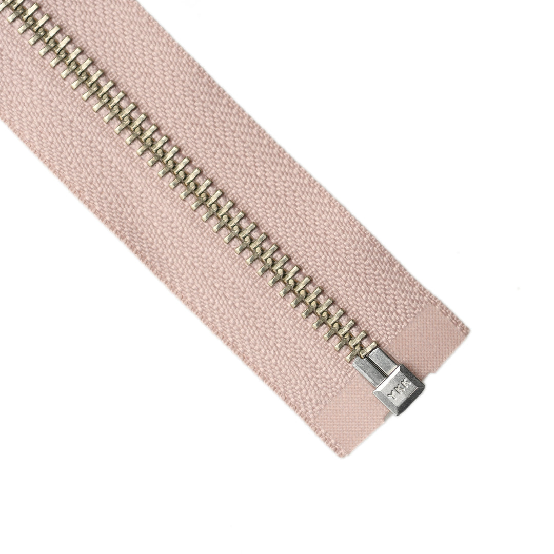 YKK METAL OPEN-END ZIP NO.5 NICKEL BOARD-PULL COL 344