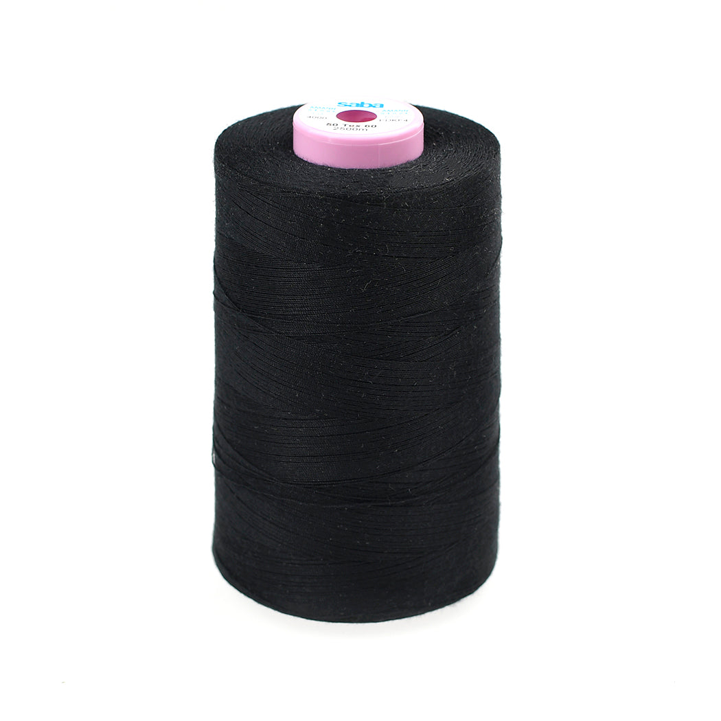 SABA TKT 50 SEWING & TOPSTITCHING THREAD FOR HEAVY FABRICS COL 4000 BLACK