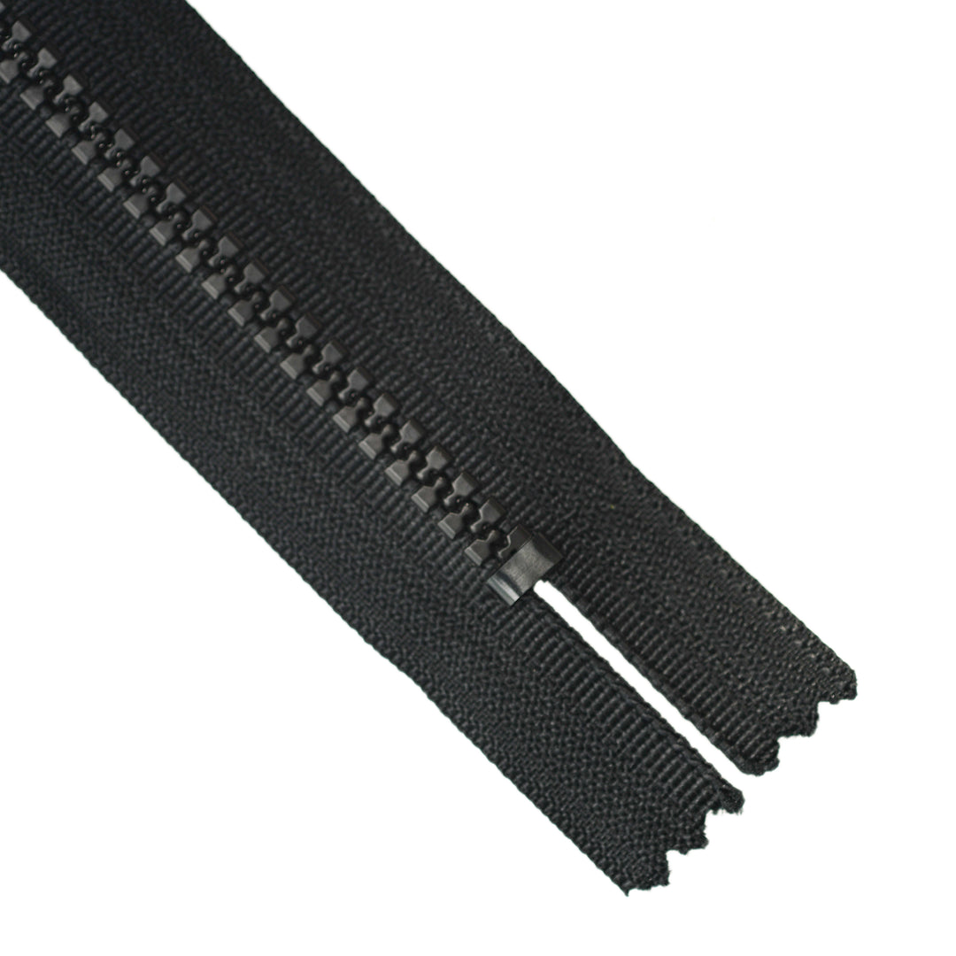 CHUNKY CLOSED-END ZIP NO.5 SILVER DONUT-DROP COL BLACK