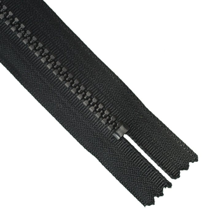 CHUNKY CLOSED-END ZIP NO.5 SILVER DONUT-DROP COL BLACK