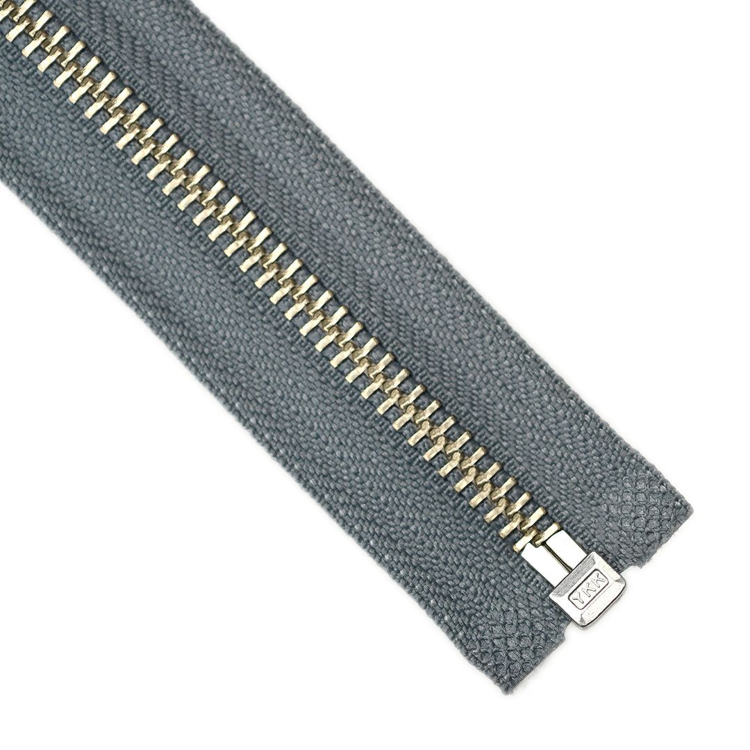 YKK METAL OPEN-END ZIP NO.5 NICKEL BOARD-PULL COL 578