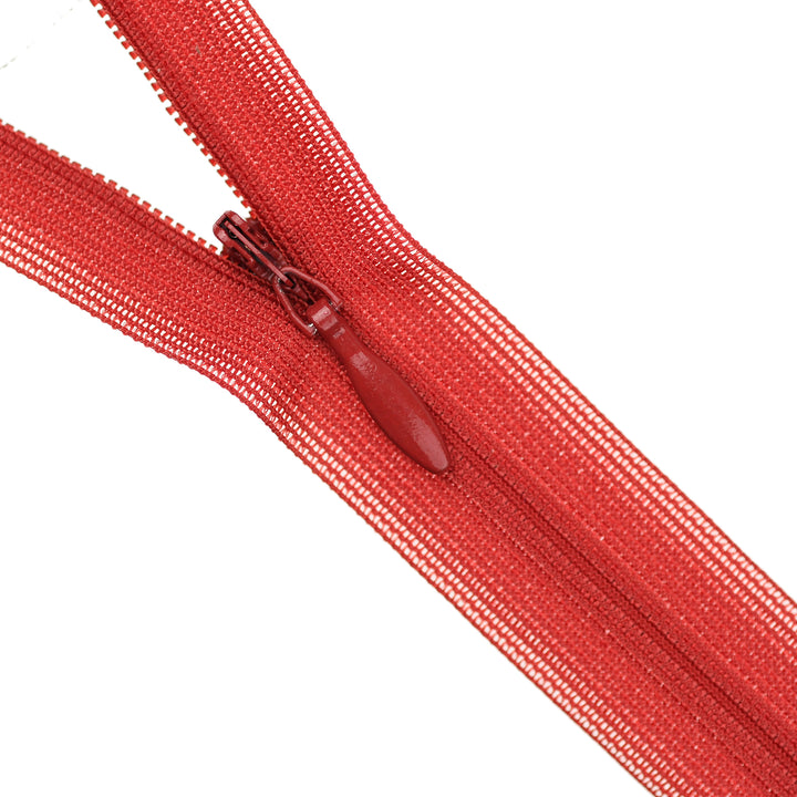 YKK INVISIBLE MESH ZIP COL 059 BLOOD RED