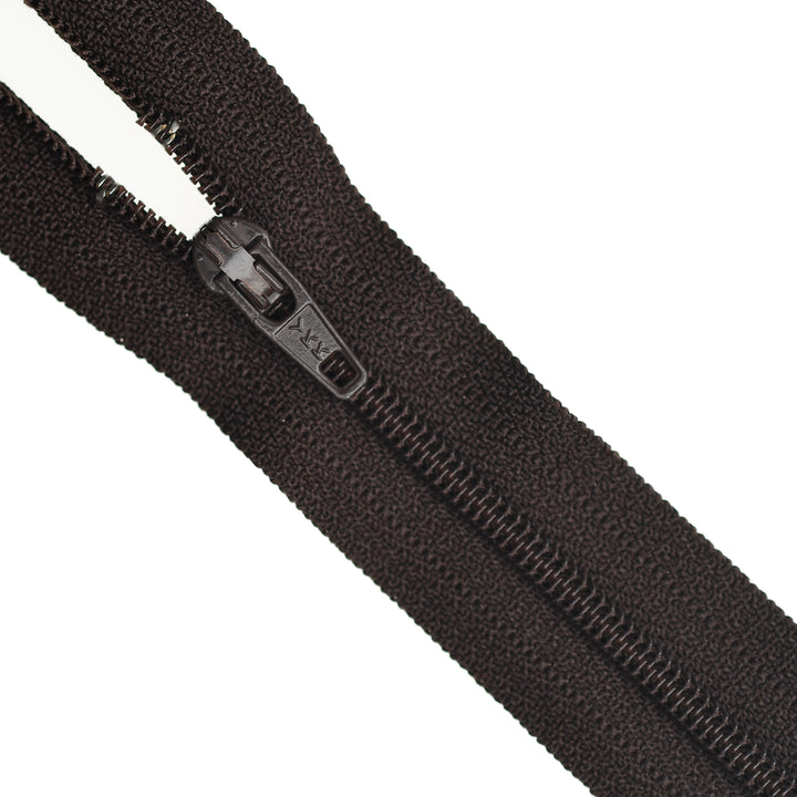 YKK NYLON CLOSED-END ZIP NO.3 COL 868 DARK CHOCOLATE