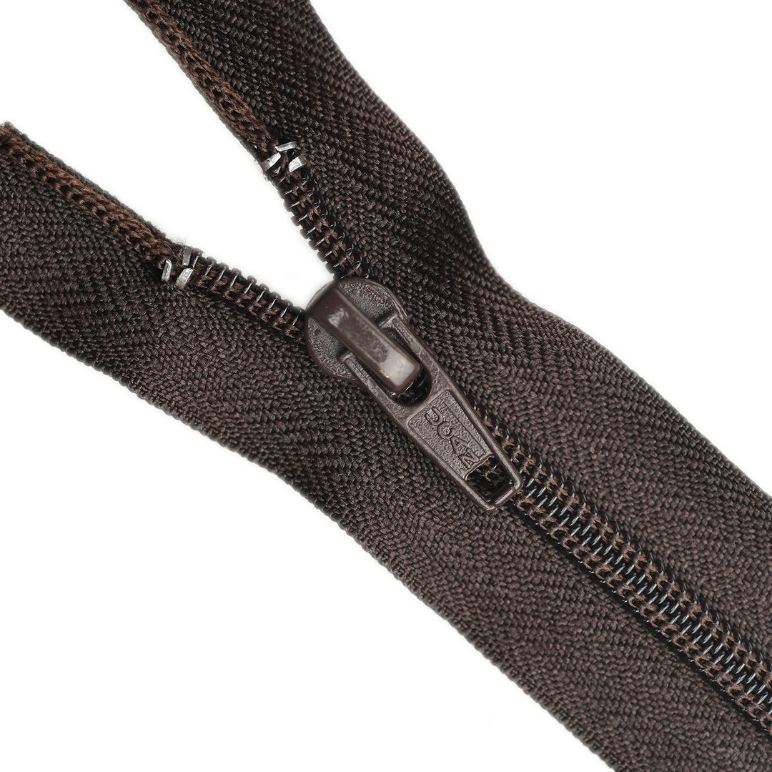 NYLON OPEN-END ZIP NO.5 COL MAHOGANY