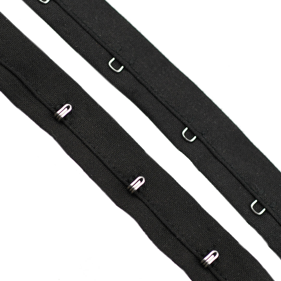 100% COTTON 20MM HOOK & EYE TAPE BLACK