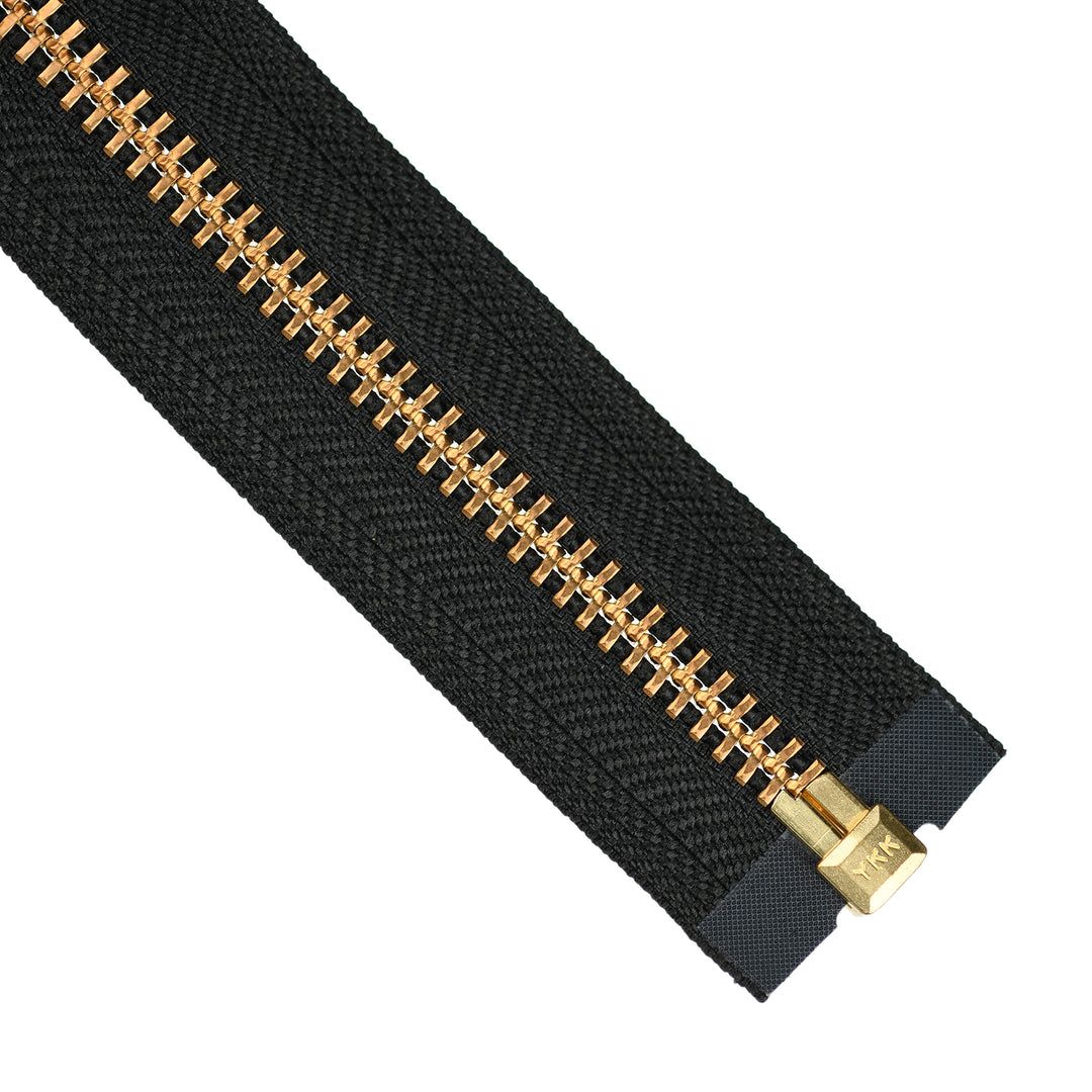YKK METAL OPEN-END ZIP NO.8 GOLD COL 580 BLACK