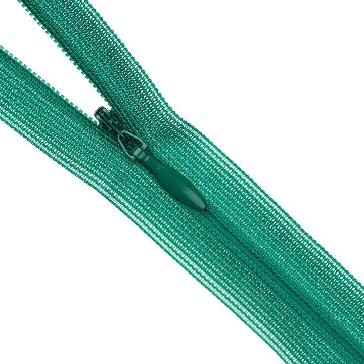 YKK INVISIBLE MESH ZIP COL 878 EMERALD GREEN