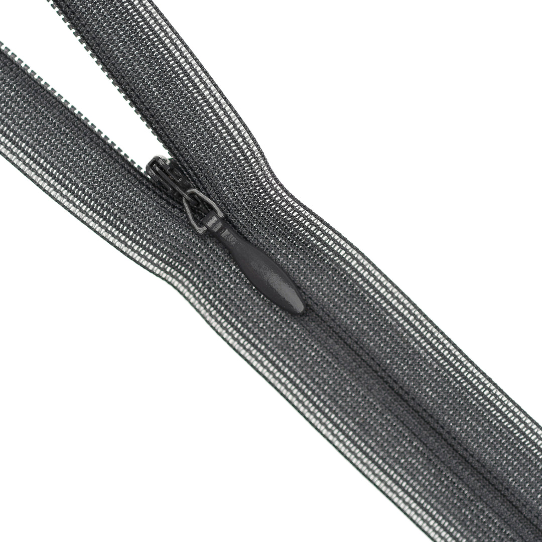 YKK INVISIBLE MESH ZIP COL 301 DARK GREY