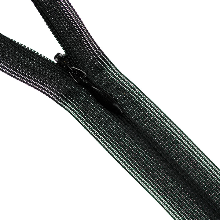 YKK INVISIBLE MESH ZIP COL 580 BLACK