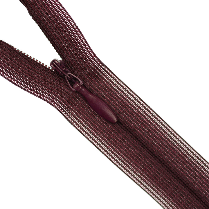 YKK INVISIBLE MESH ZIP COL 864 DARK WINE