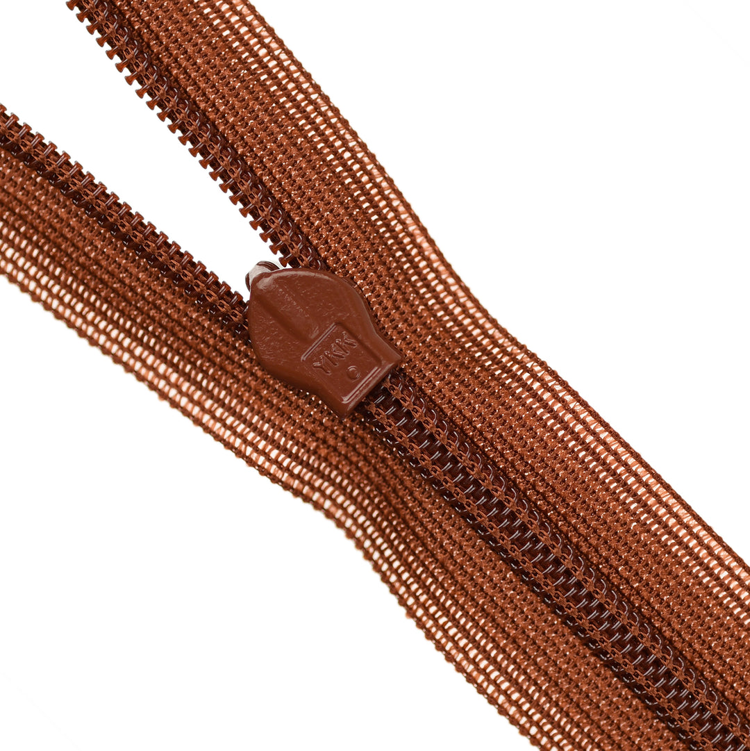 YKK INVISIBLE MESH ZIP COL 236 RUSSETT